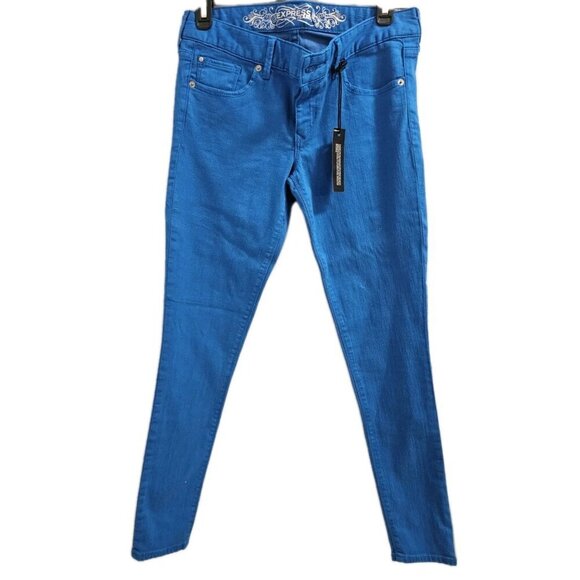 Express Denim - Express Women Stella Regular Fit Jean Legging Low Rise Electric Blue Size 6 NWT